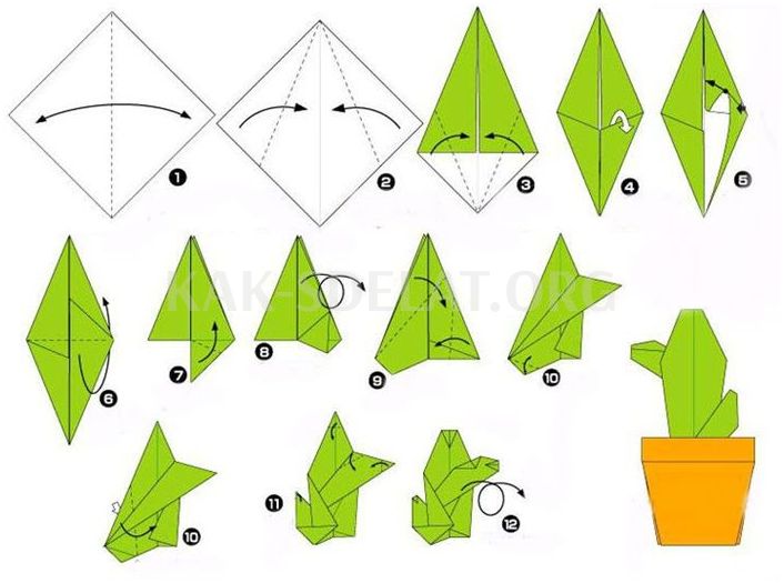 Как сделать кактус из бумаги видео
