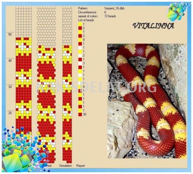 Как сделать из бисера змею