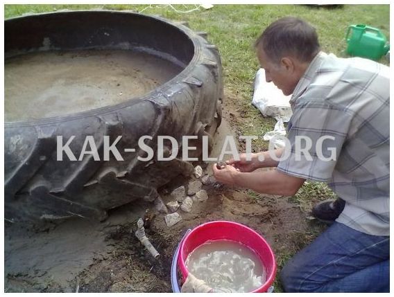 Бассейн из колеса своими руками как сделать