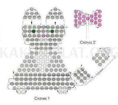 Как сделать котика из бисера для начинающих