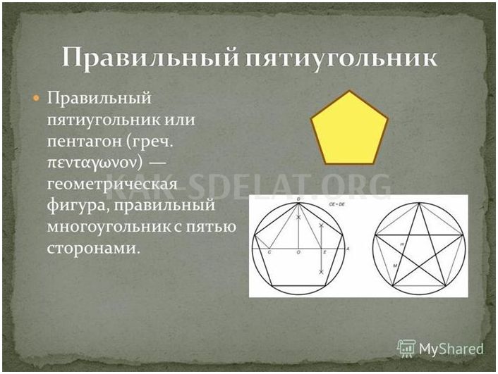 Как сделать пятиугольник в окружности