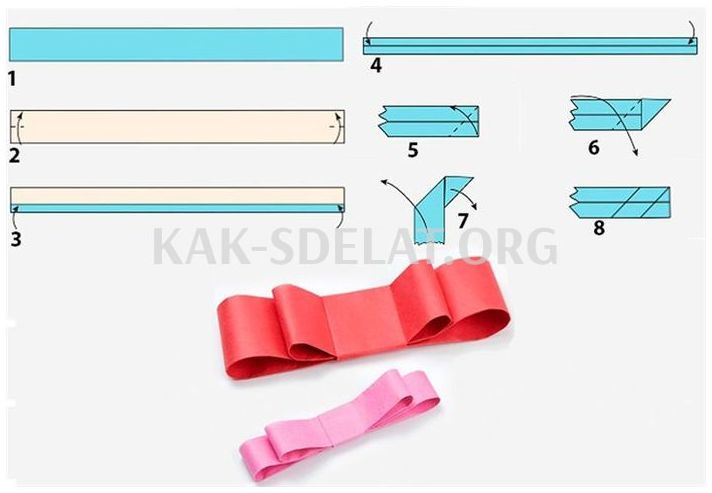 Как сделать бантик из бумажной ленты