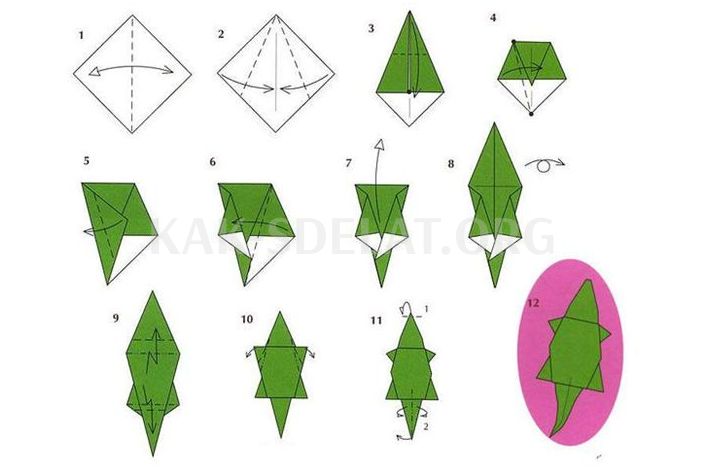 Как сделать крокодильчика из бумаги