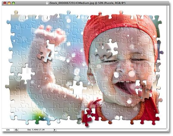 Как сделать пазл из картинки в фотошопе