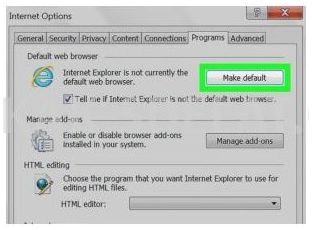 Как сделать браузер эксплорер основным по умолчанию