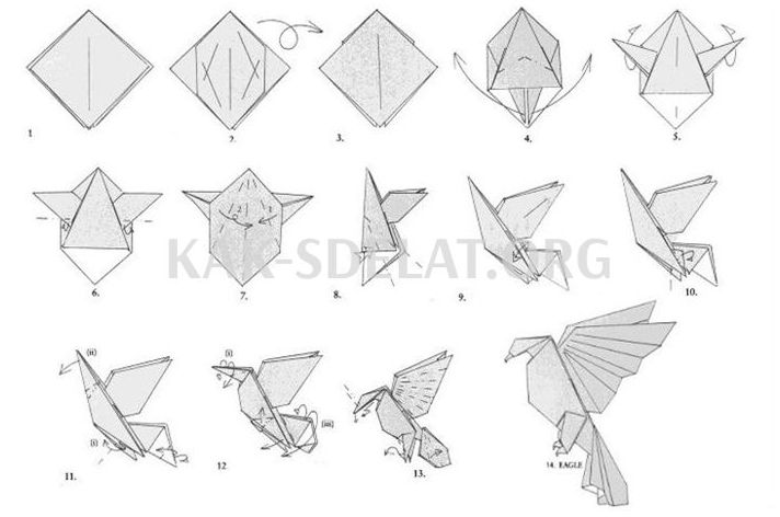 Как сделать бумажного орла