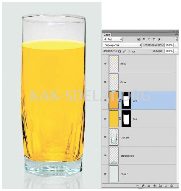 Как сделать бутылку прозрачной в фотошопе