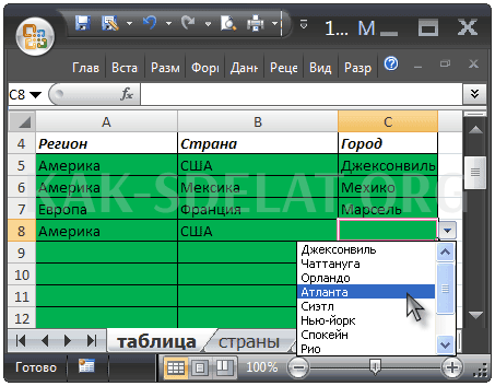 Как сделать иерархический список в excel