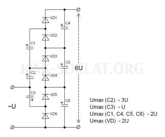 Как сделать умножитель напряжения