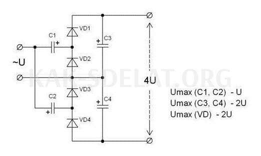 Как сделать умножитель напряжения