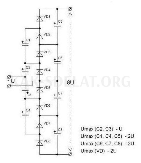 Как сделать умножитель напряжения