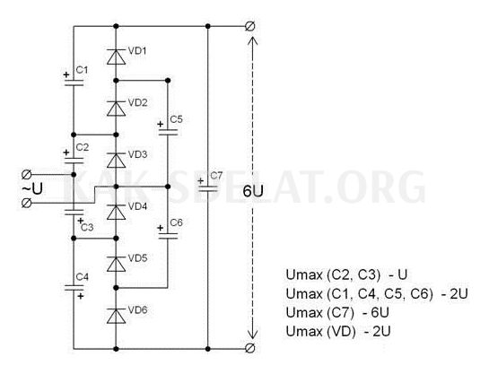 Как сделать умножитель напряжения